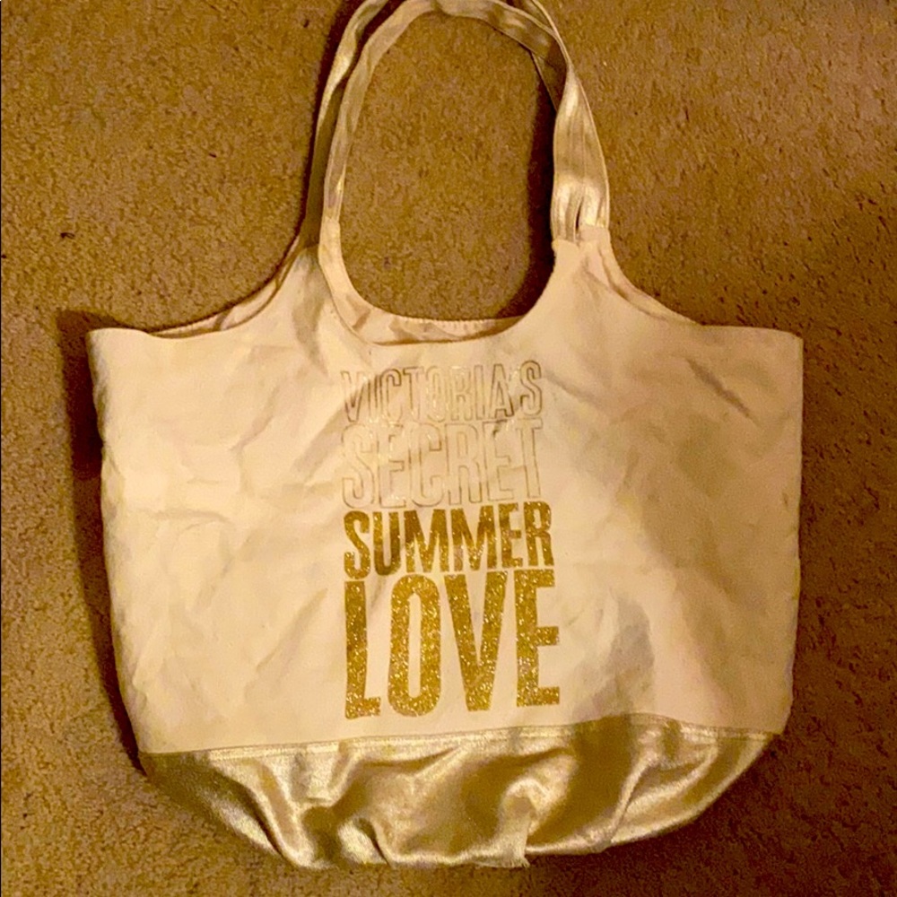VS beach or pool summer gold canvas bag